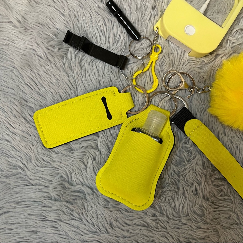 8pcs Yellow Safety Keychain Set - Picture 4 of 5